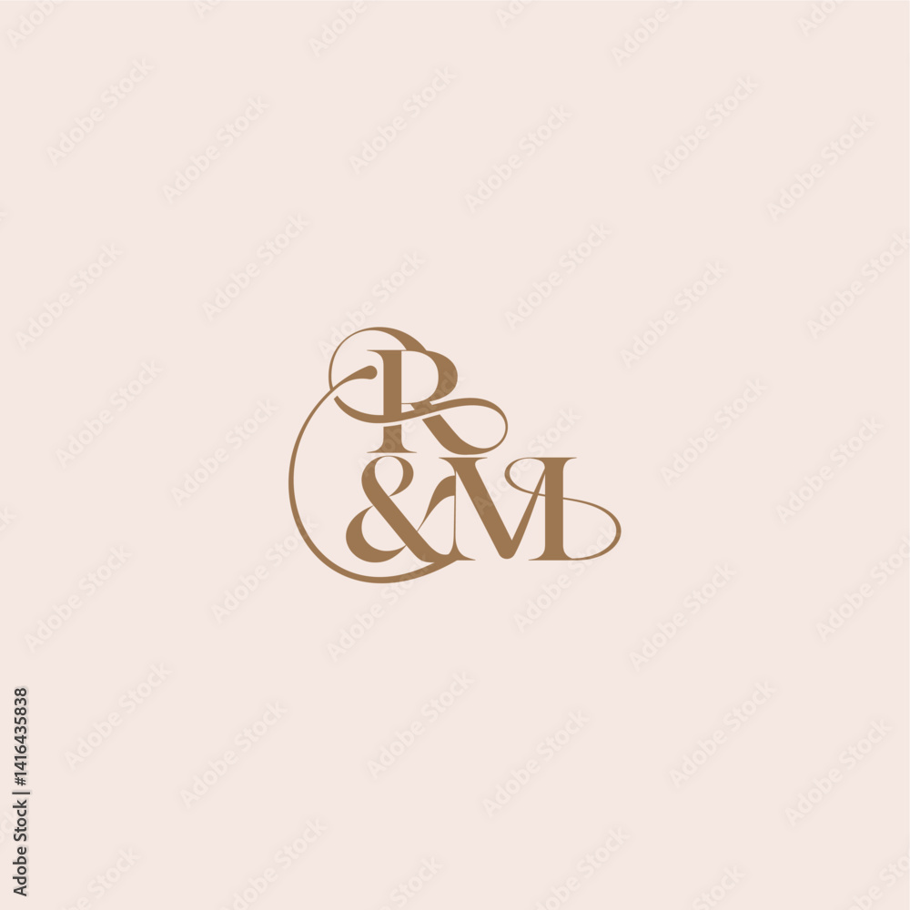 wedding concept monogram elegant and luxury concept RM bold serif initial calligraphy letter wedding concept monogram elegant and luxury concept RM bold serif initial calligraphy letter