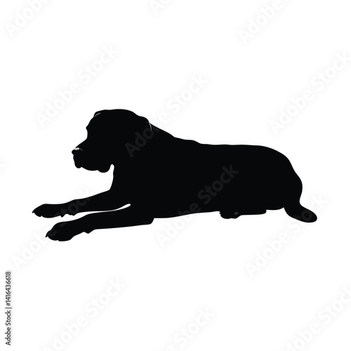 Dog lying down resting silhouette design