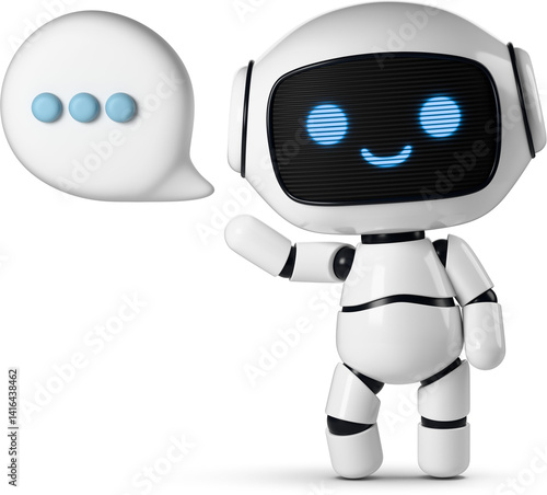 Cute robot with speech bubble