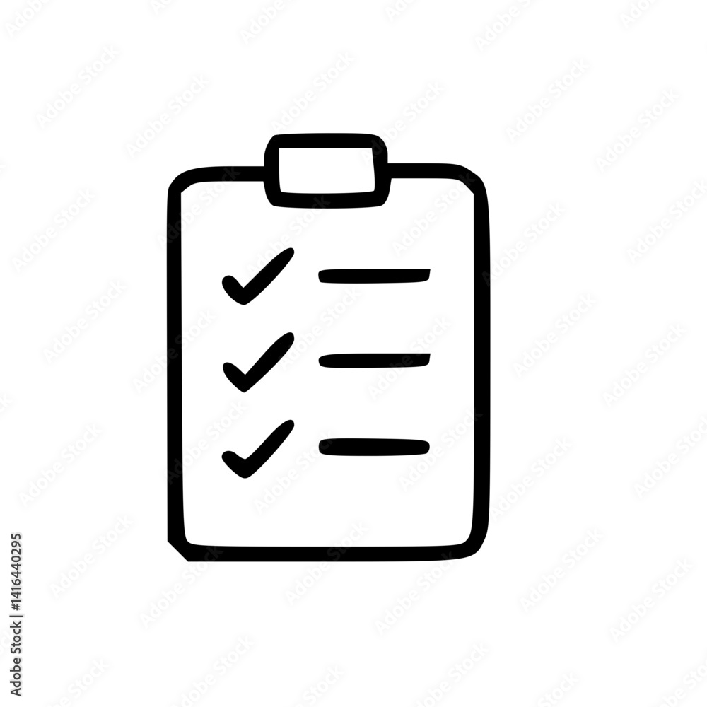 Clipboard Icon Hand Drawn Outline Style Clipboard Icon Hand Drawn Outline Style