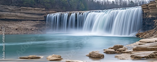 Nature’s Grandeur with a Waterfall in the Background