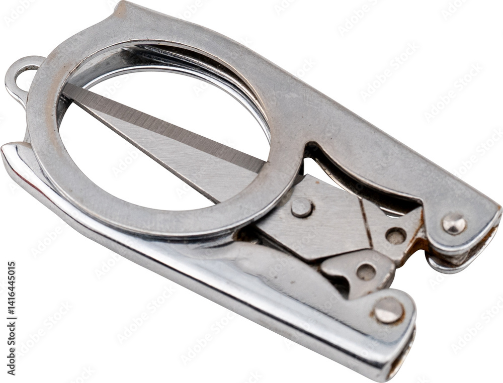 Obraz premium Metallic pocket scissors open