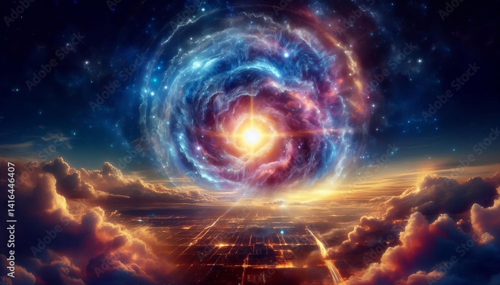 Obraz premium Oort Cloud The Oort cloud shining with celestial energy illumina