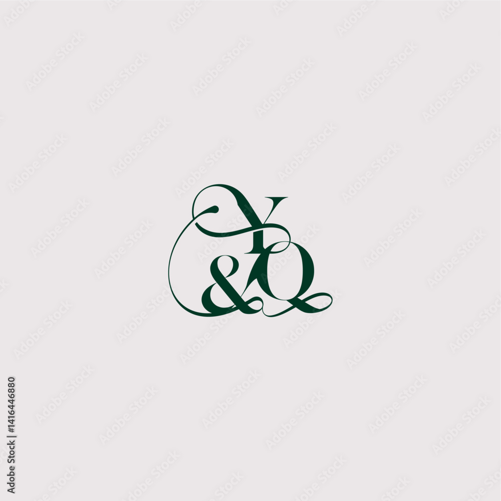 YQ letter elegant and luxury concept bold serif initial calligraphy wedding concept monogram YQ letter elegant and luxury concept bold serif initial calligraphy wedding concept monogram