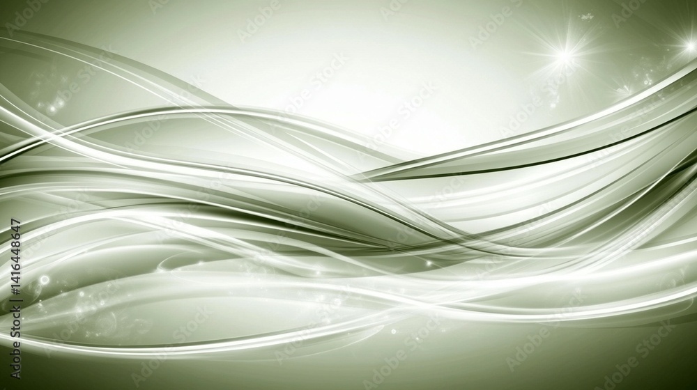 Naklejka premium Abstract green gray wavy texture background seamless flowing design