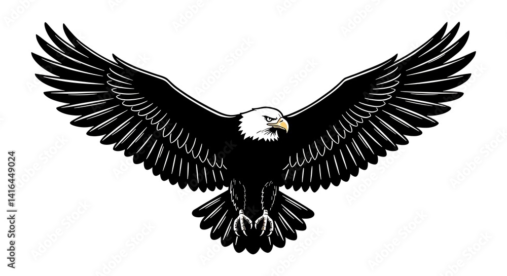 Obraz premium Flying animal. black and white style. for design and background