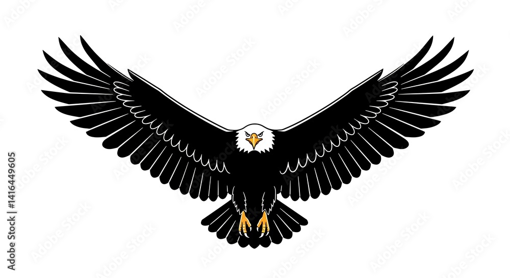 Obraz premium Flying animal. black and white style. for design and background