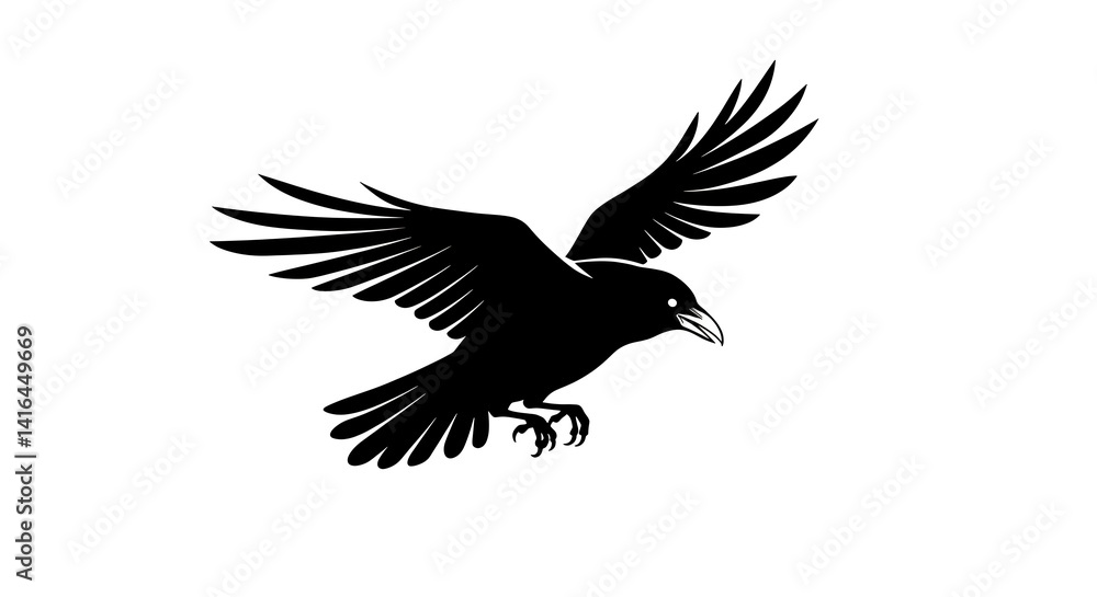 Obraz premium Flying animal. black and white style. for design and background