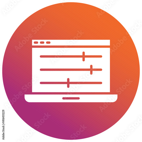 Greater Control Gradient Circle Icon, Greater Control Icon – Settings, Management, Dashboard, Access Control Symbol