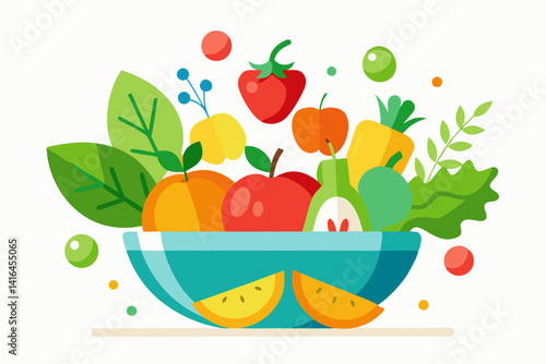 vector illustration of an abstract background with fruits