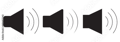 Speaker icon vector Volume sign. Loudspeaker icon vector. Silent and ring speaker icon set. Speaker icon vector. 