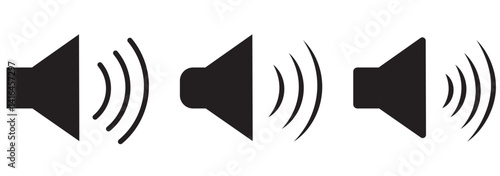 Speaker icon vector Volume sign. Loudspeaker icon vector. Silent and ring speaker icon set. Speaker icon vector. 