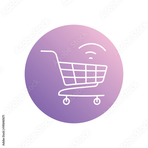 Online Shopping Cart icon vector stock illustration