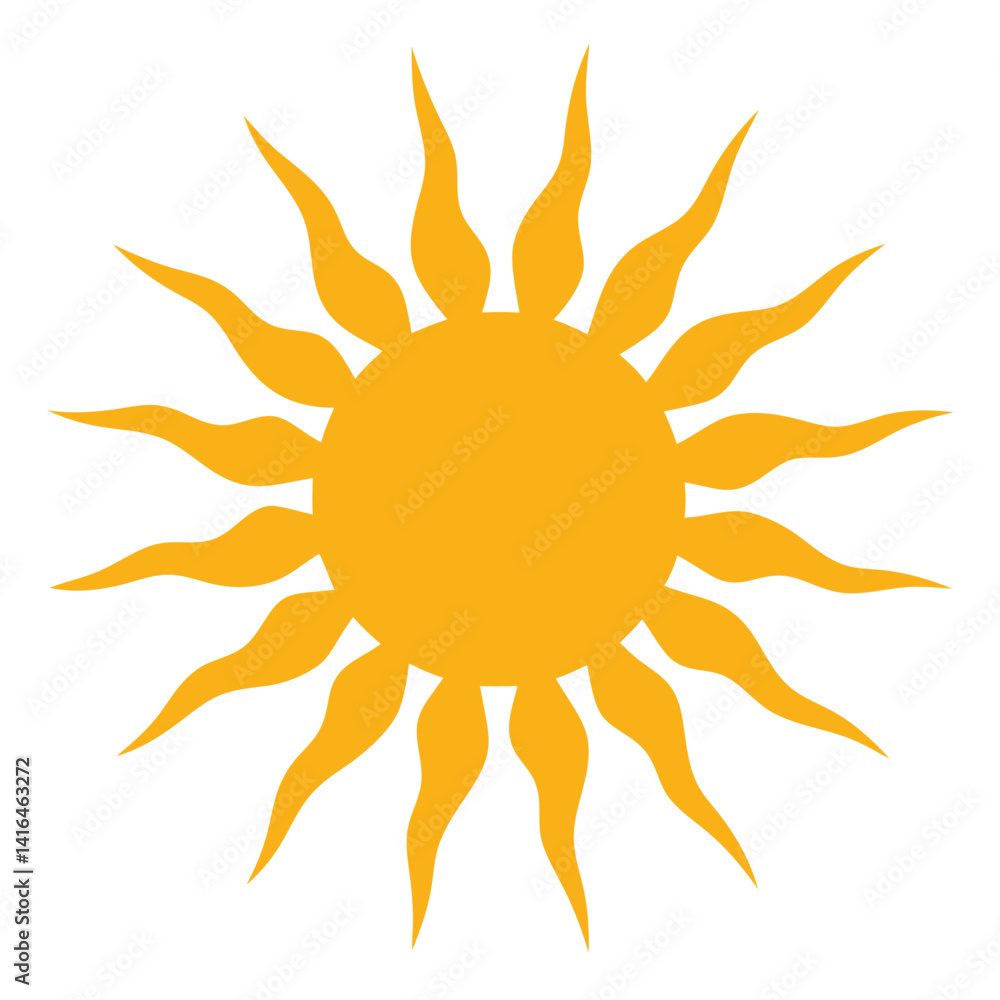 Naklejka premium radiating sun icon silhouette image