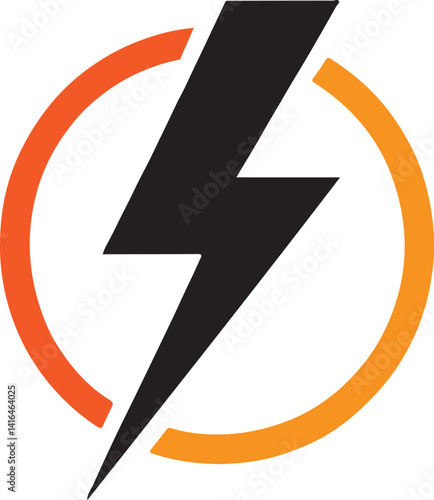 Lightning bolt icon vector silhouette design illustration