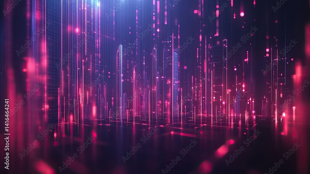 Digital Financial Chart with Glowing Lines and Data Visualization on Dark Background, Abstract Technology Concept for Financial Tech, Stock Market, and Analytics Digital Financial Chart with Glowing Lines and Data Visualization on Dark Background, Abstract Technology Concept for Financial Tech, Stock Market, and Analytics