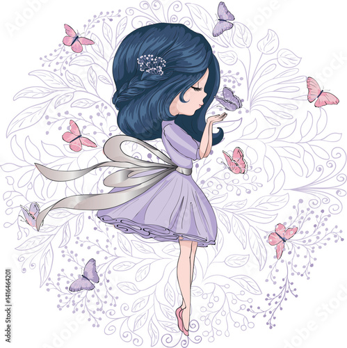 princess butterfly vector