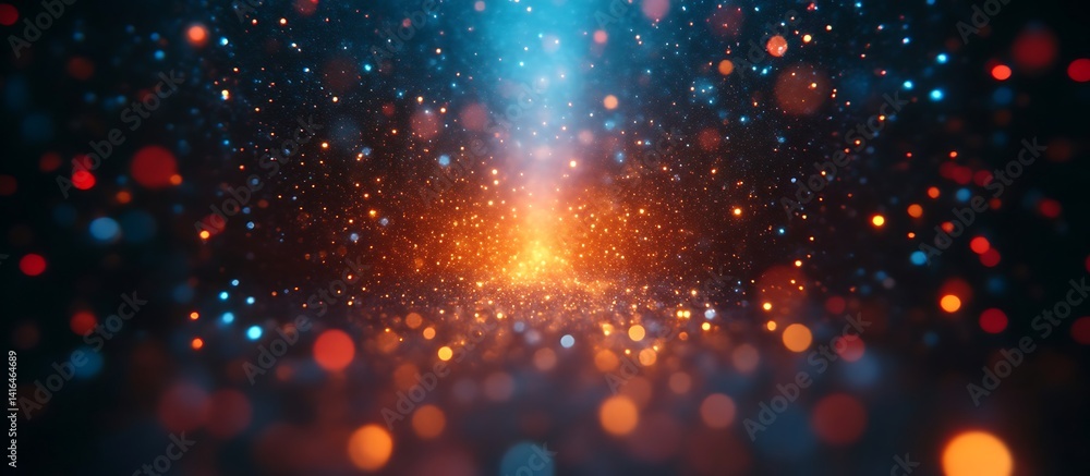 Abstract Sparkle Background with Bokeh Lights and Glowing Energy Abstract Sparkle Background with Bokeh Lights and Glowing Energy