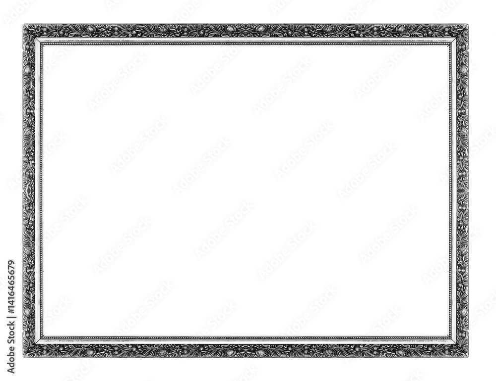 The antique gray frame isolated on the white background ,clipping path included for design.