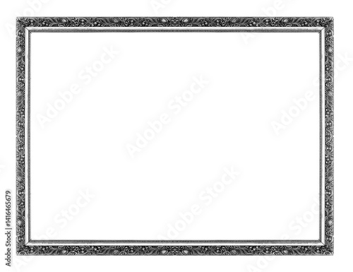 Obraz na płótnie The antique gray frame isolated on the white background ,clipping path included for design. w salonie
