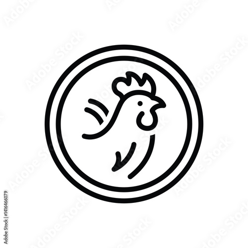Black line icon for free range