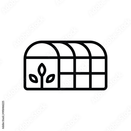 Black line icon for greenhouse