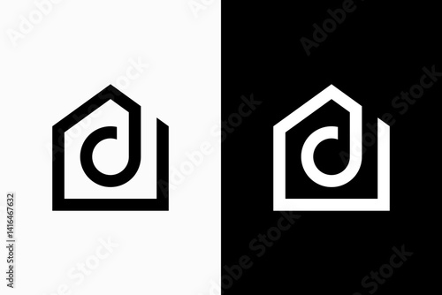 D home logo design vector