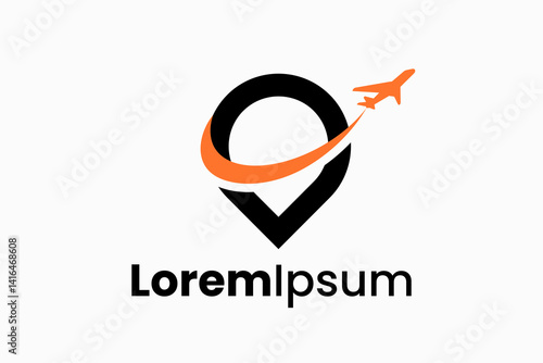 pin local plane logo design vector