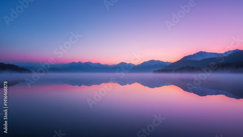 Wallpaper Mural Mountain Lake Reflection at Dusk Torontodigital.ca