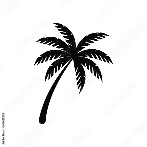Most popular Palm tree silhouette vector isolated on white background