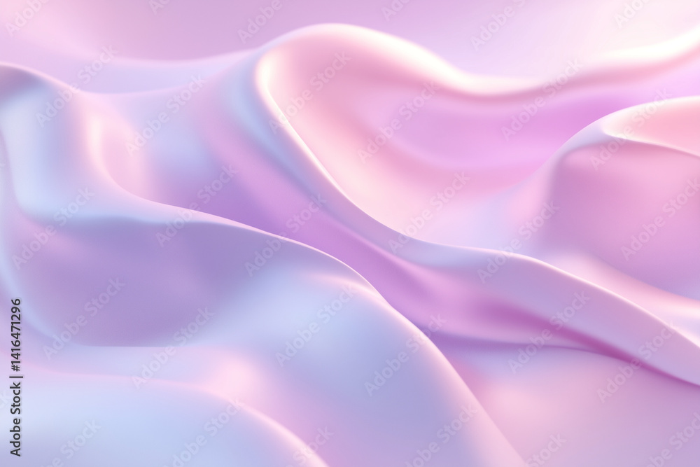 Fototapeta premium Smooth, flowing 3D waves in soft pastel colors, creating a calm and elegant background.