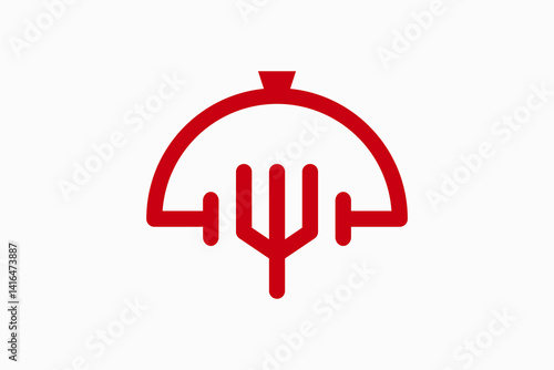 dish fork logo design vector