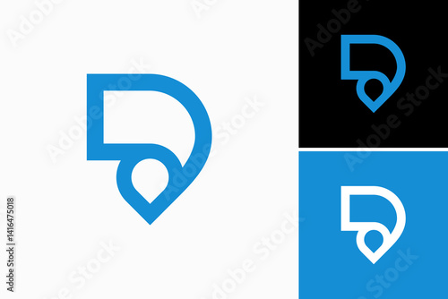pin local with D logo design vector