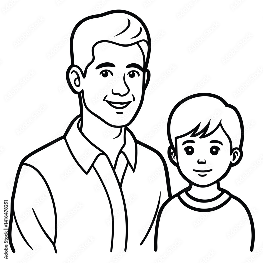 Dad with son cartoon vector illustration graphic design Dad with son cartoon vector illustration graphic design