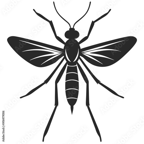 Mosquito vector silhouette illustration isolated on white background