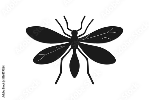 Mosquito vector silhouette illustration isolated on white background