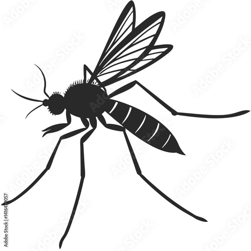 Mosquito vector silhouette illustration isolated on white background