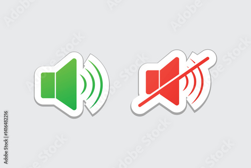 sound on and off smart icon design white background
