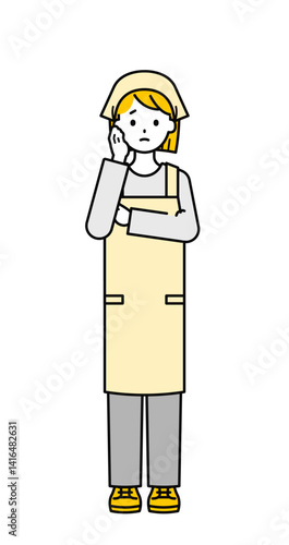 全身のポーズ_シンプルなアルバイトの女性12
