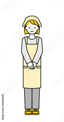 全身のポーズ_シンプルなアルバイトの女性18