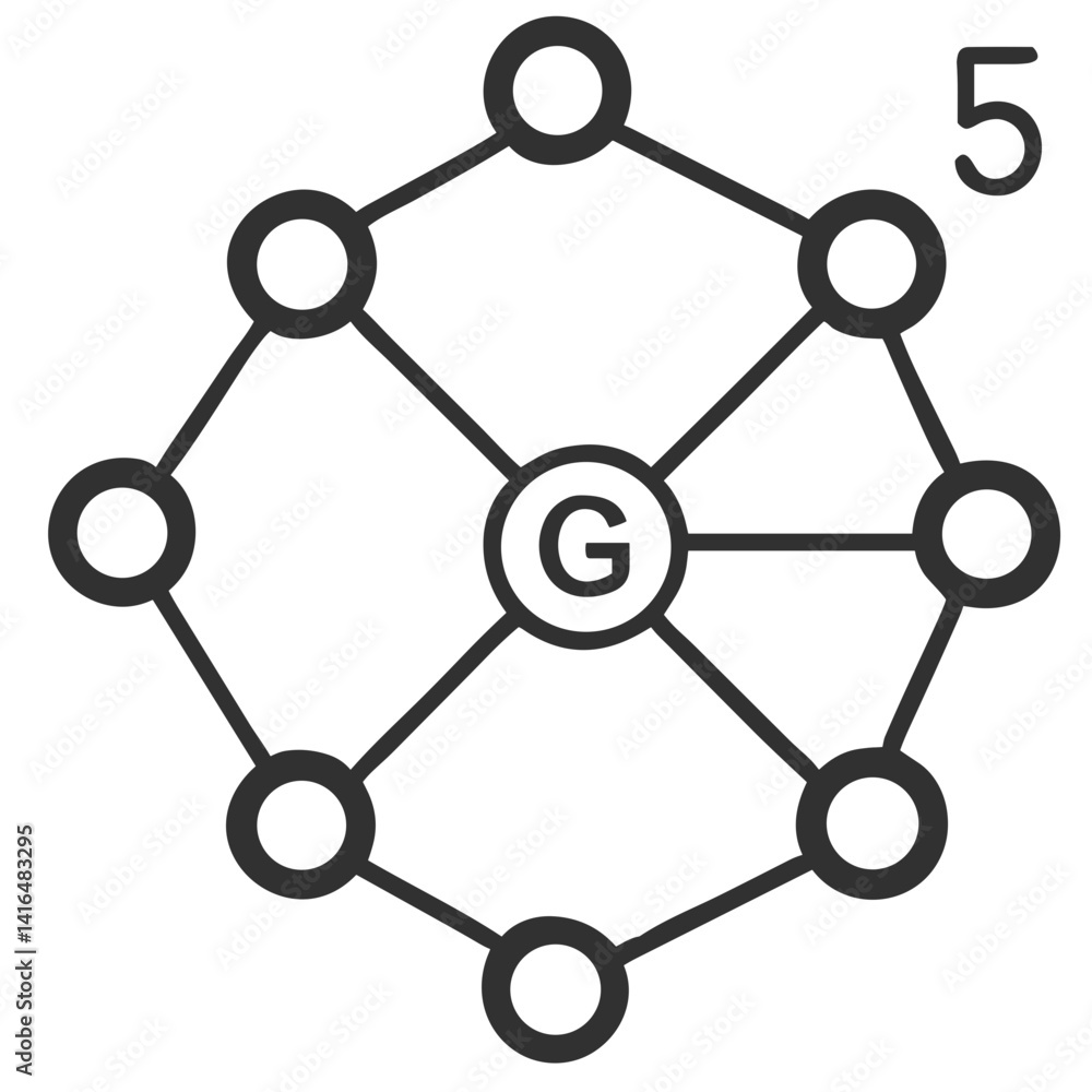 5G Network Icon for Digital Technology Apps, Telecommunications Websites and IoT Design Projects 5G Network Icon for Digital Technology Apps, Telecommunications Websites and IoT Design Projects