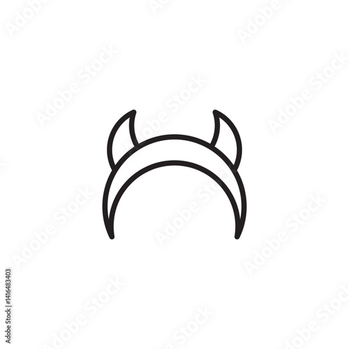 A headband with two small, curved horns attached, suggesting a devil or imp costume accessory.