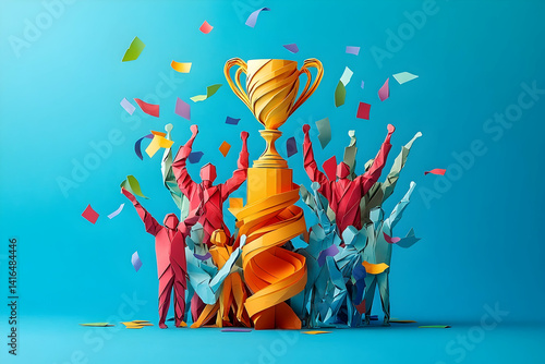 Colorful celebration of victory and achievement.