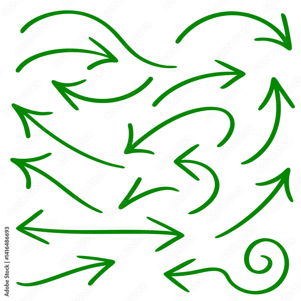 Fototapeta premium Green Arrows Abstract Vector Illustration with Nature Elements