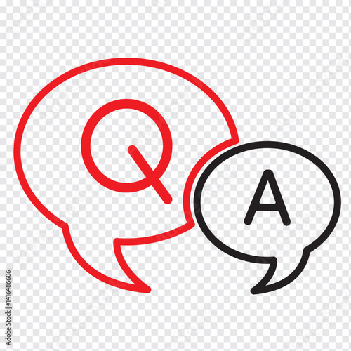 FAQ, help flat design icon. Query frequently question speech vector information symbol.  Q and A sign symbol.  Vector illustration isolated on white background.