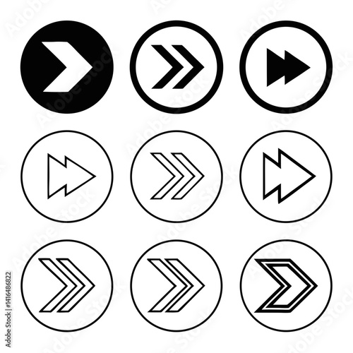 minimalist arrow icons directional symbols vector art illustration design
