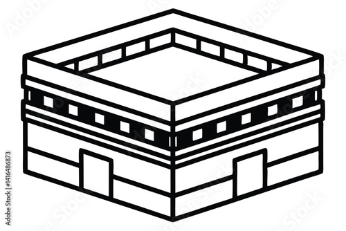 Kaaba vector icon isolated on a white background