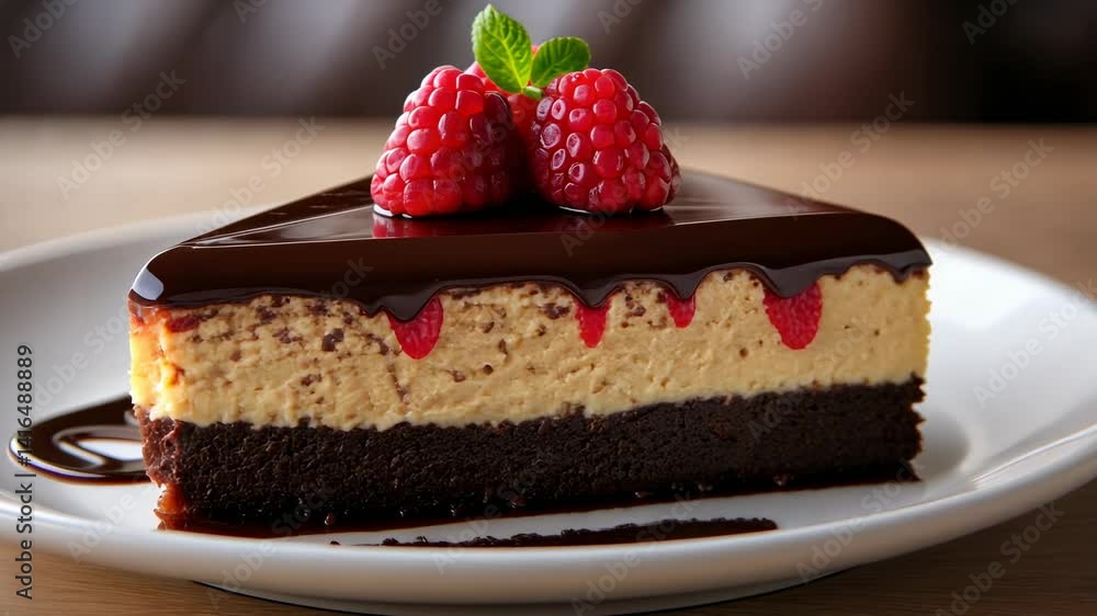 Delicious Chocolate Raspberry Cheesecake Slice Delicious Chocolate Raspberry Cheesecake Slice