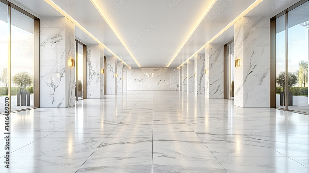 custom made wallpaper toronto digitalAn empty white interior room with indirect ceiling lights on both sides 