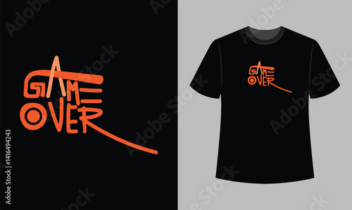 game over text illustration t shirt design. t shirt design concept